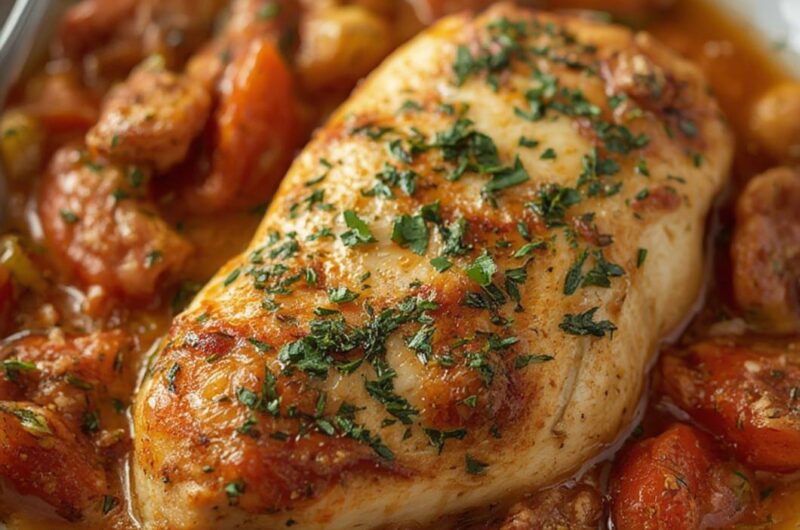 Chicken Saltimbocca cooking