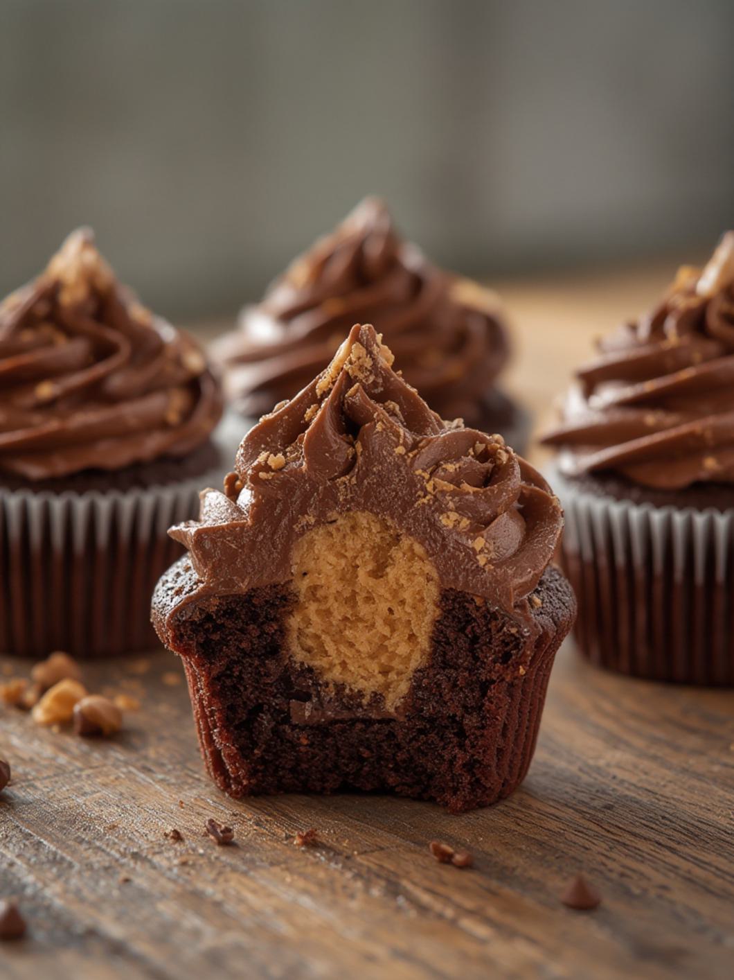 Chocolate Peanut Butter Cupcakes