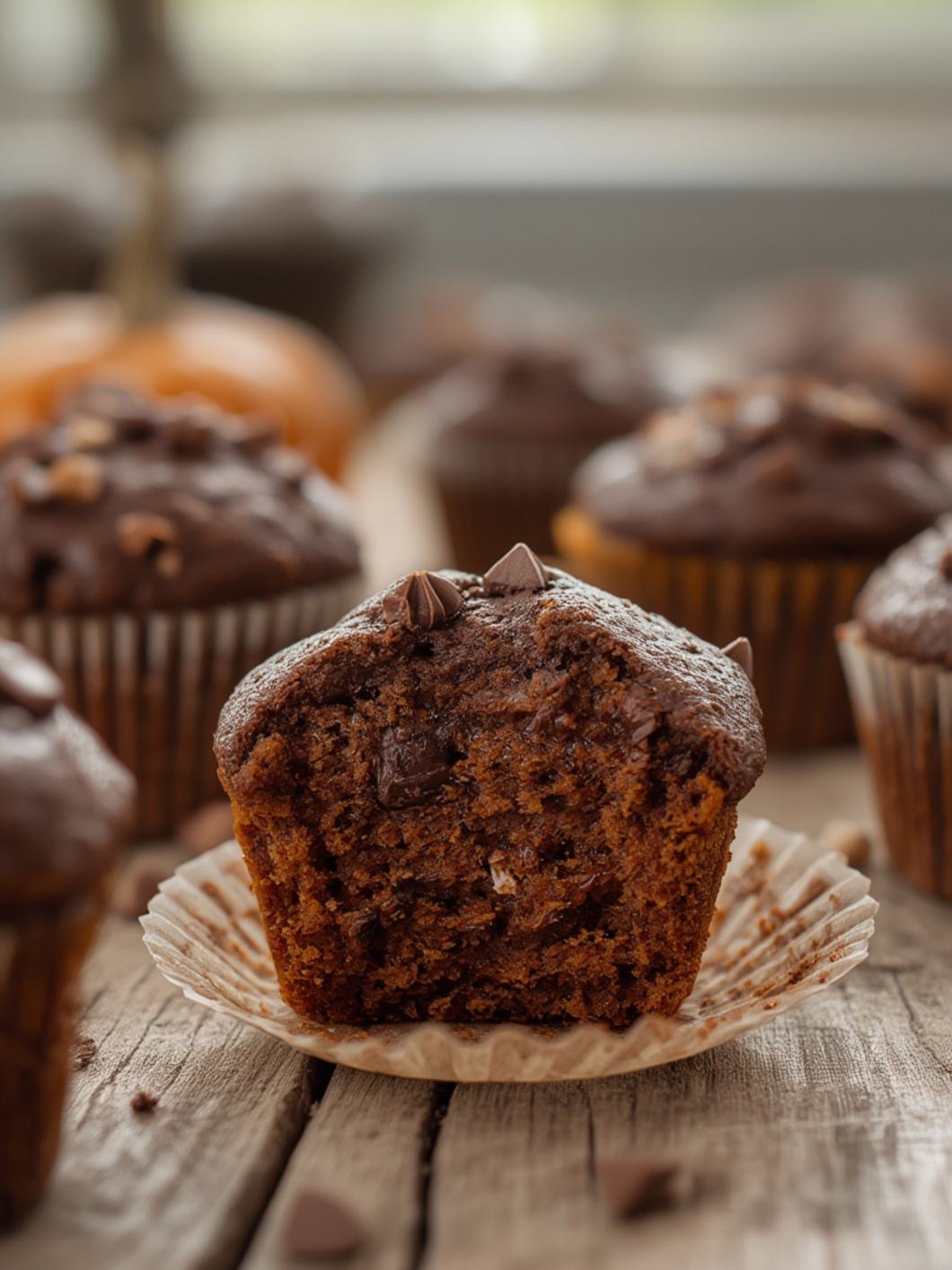 Chocolate Pumpkin Muffins