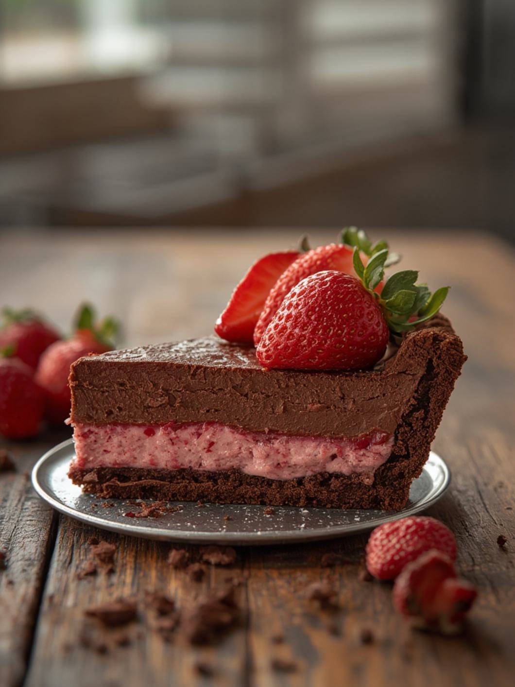 Chocolate Strawberry Cream Pie