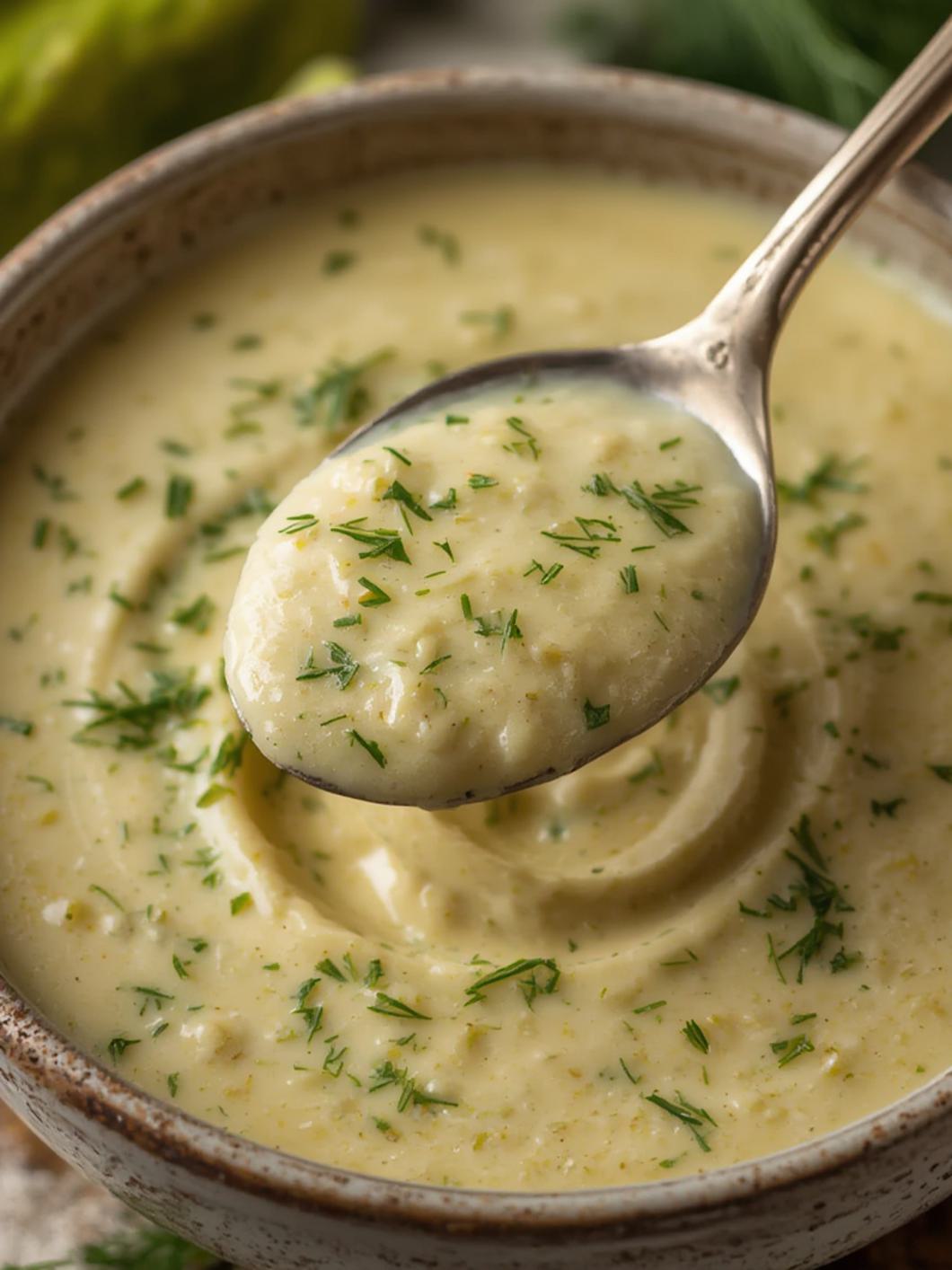 Creamy Dill Pickle Soup cooking