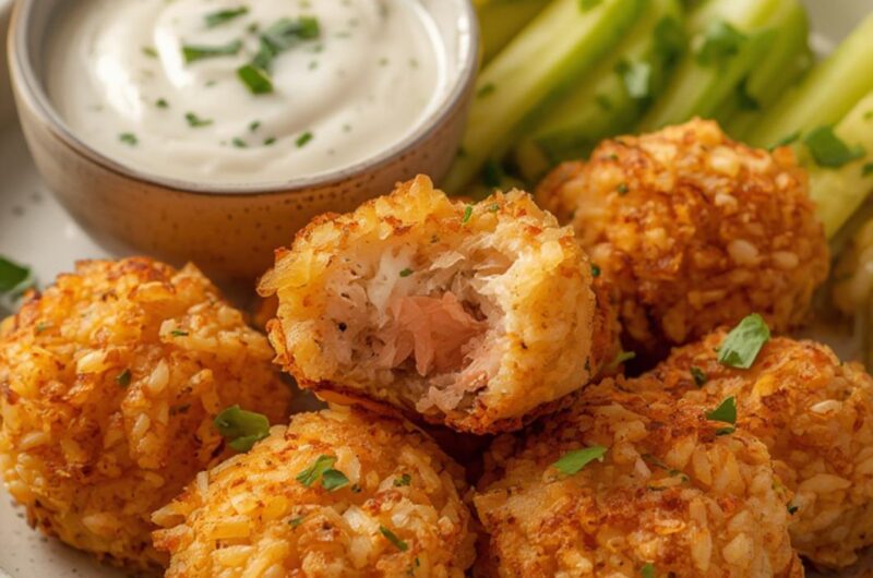 Crispy Rice Salmon Bites cooking