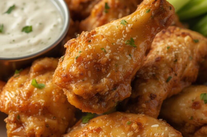 Garlic Parmesan Chicken Wings cooking