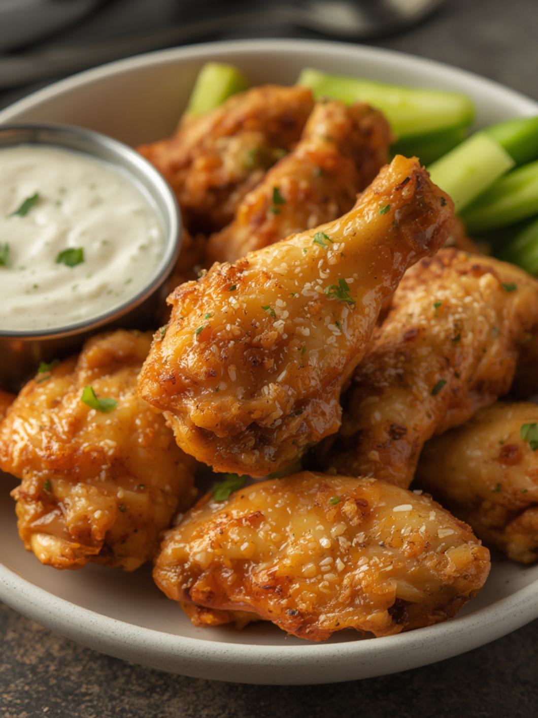 Garlic Parmesan Chicken Wings cooking