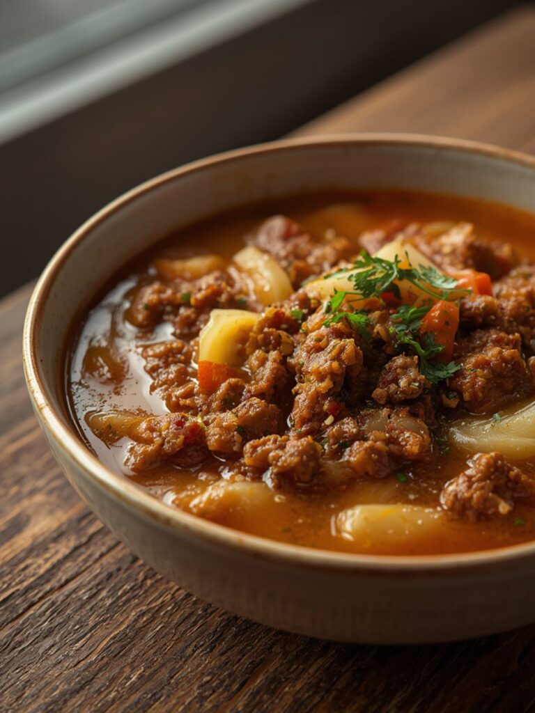 Ground Beef Cabbage Soup