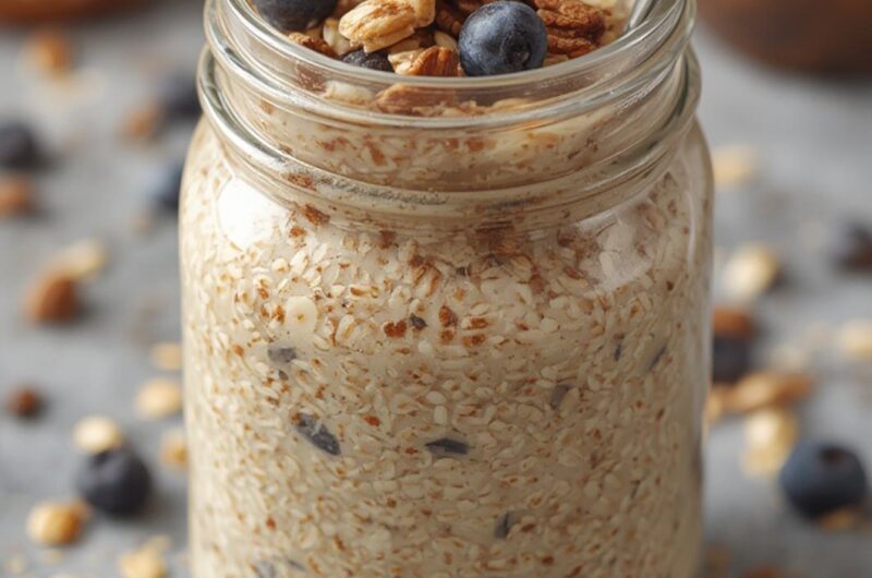 High-Protein Overnight Oats cooking
