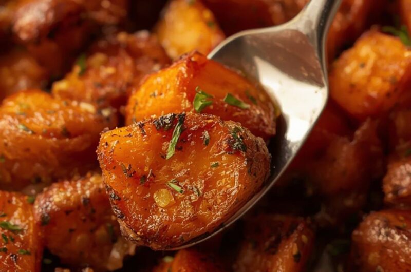 Honey Roasted Sweet Potatoes cooking