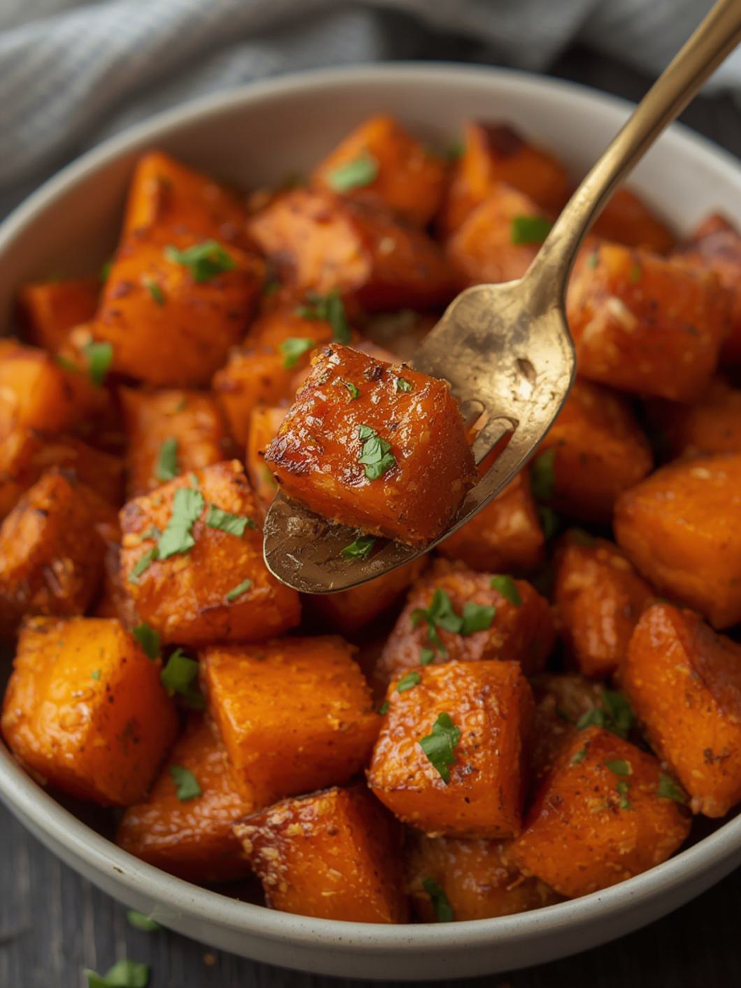 Honey Roasted Sweet Potatoes cooking