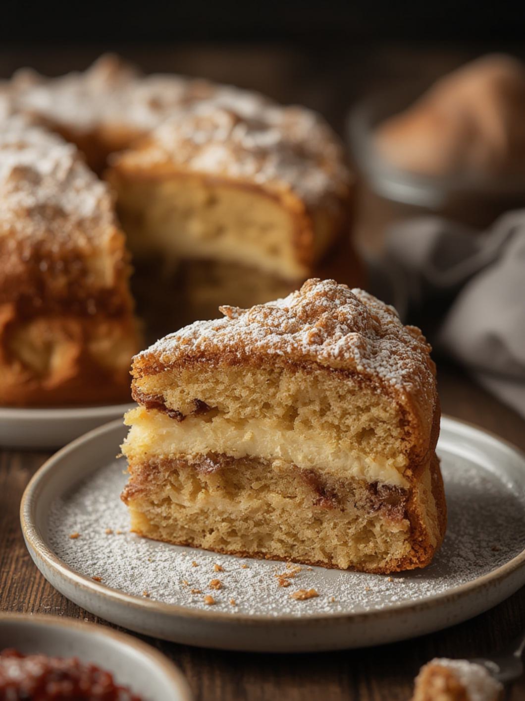 Italian Cannoli Cake cooking