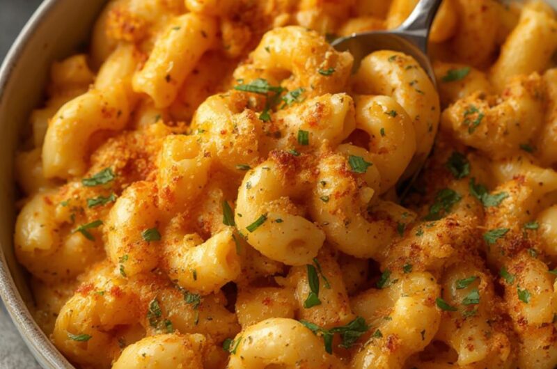 Kimchi Mac And Cheese cooking