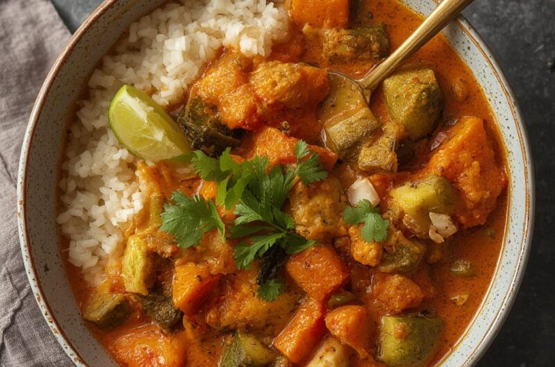 One-Pot Vegetable Red Curry cooking
