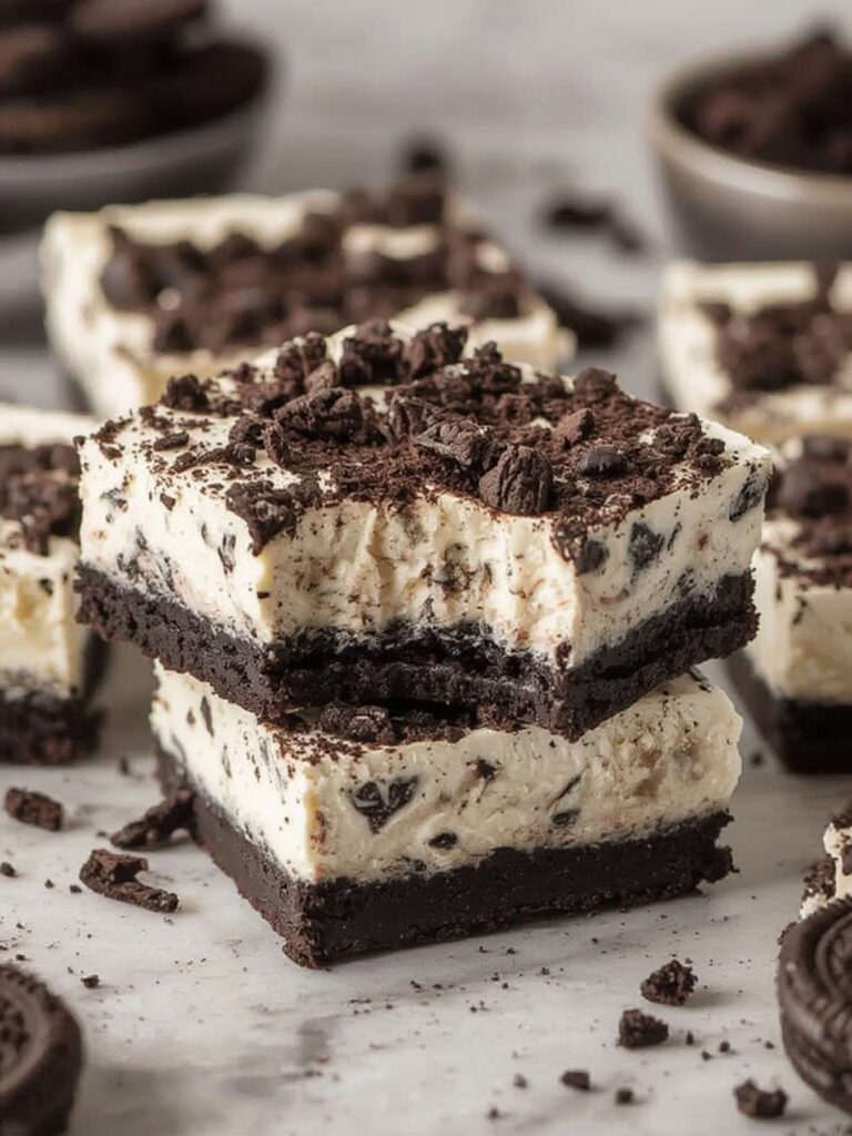 Oreo Cheesecake Bars cooking