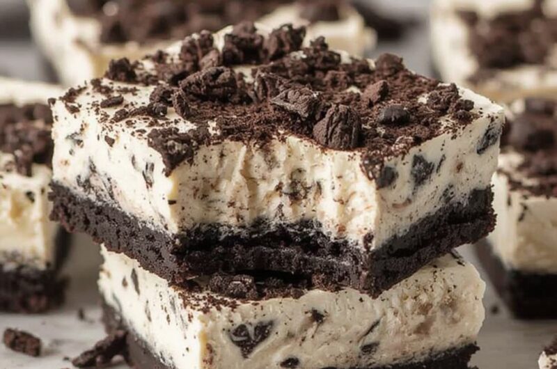 Oreo Cheesecake Bars cooking
