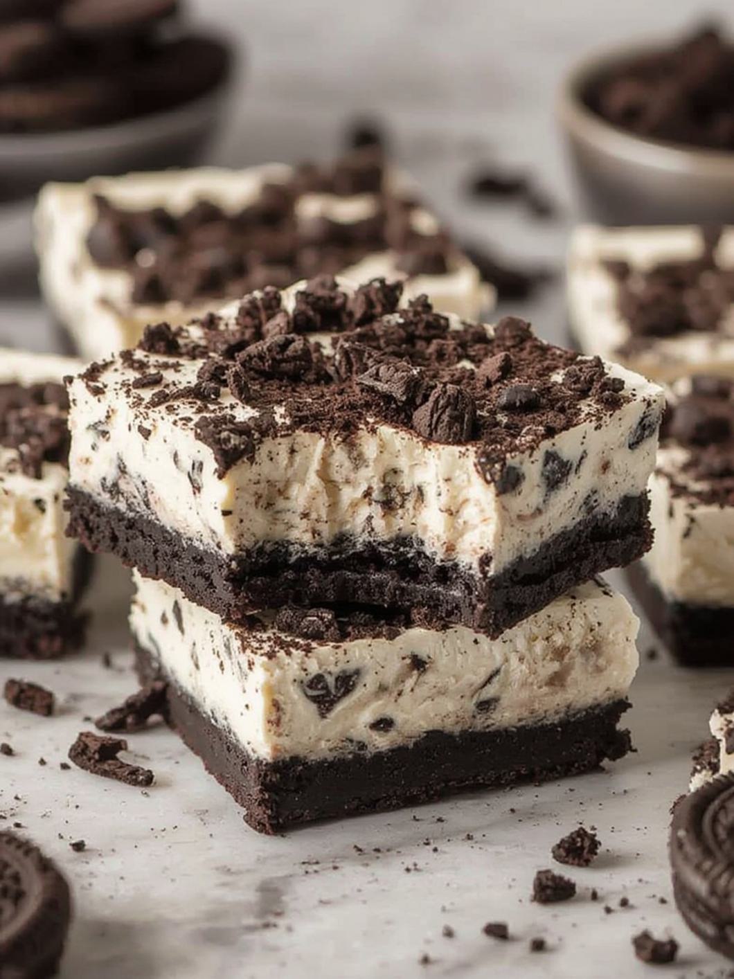 Oreo Cheesecake Bars cooking
