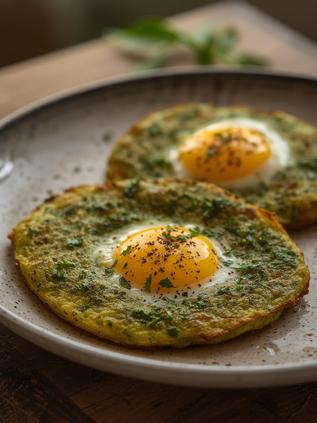 Pesto Fried Eggs