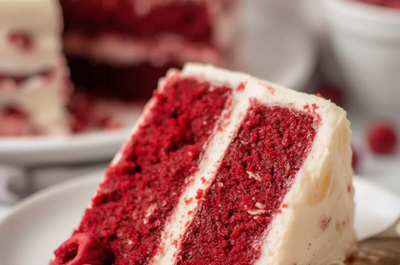 Red Velvet Poke Cake cooking