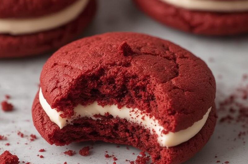 Red Velvet Whoopie Pies cooking