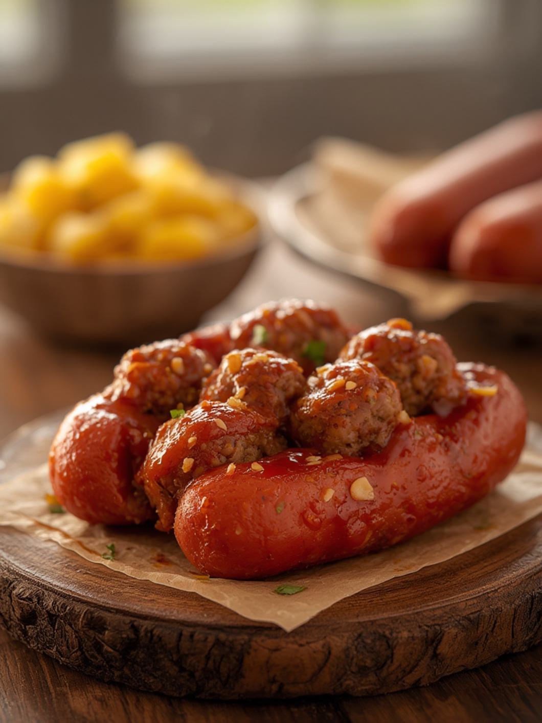 Slow Cooker Meatball Pineapple Smokies