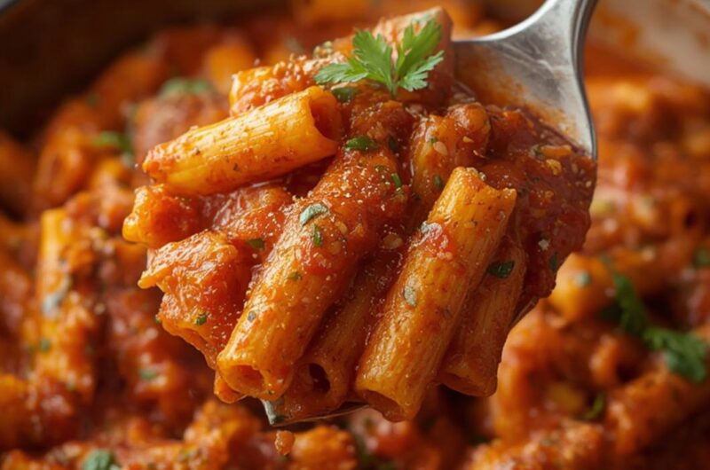 Spicy Penne alla Vodka cooking