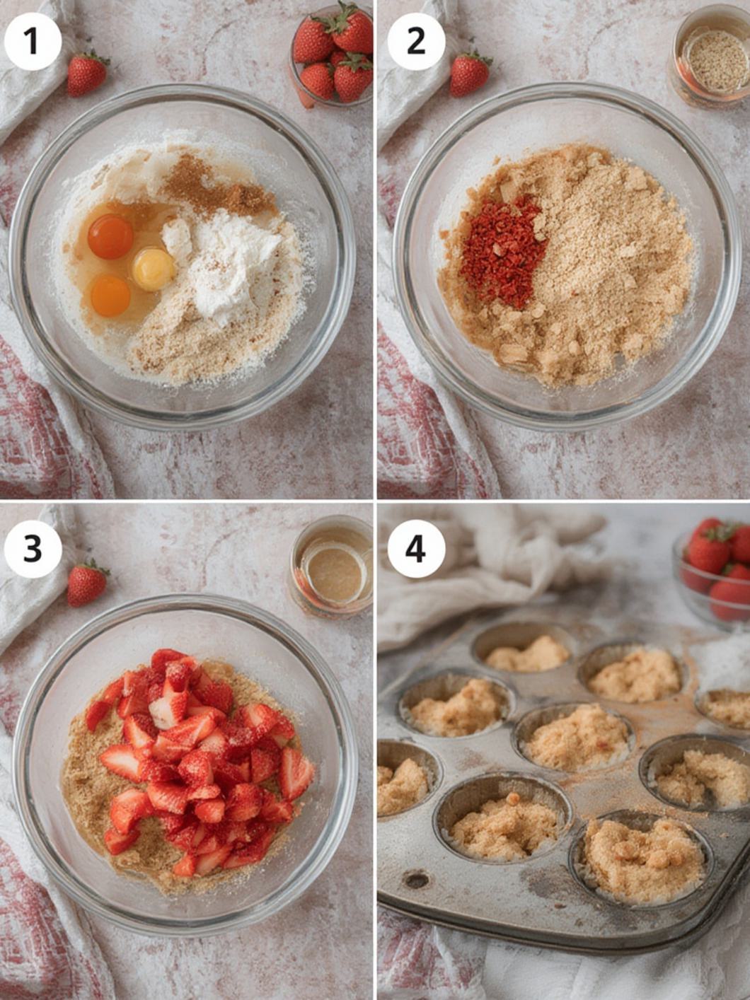 Strawberry Muffins steps