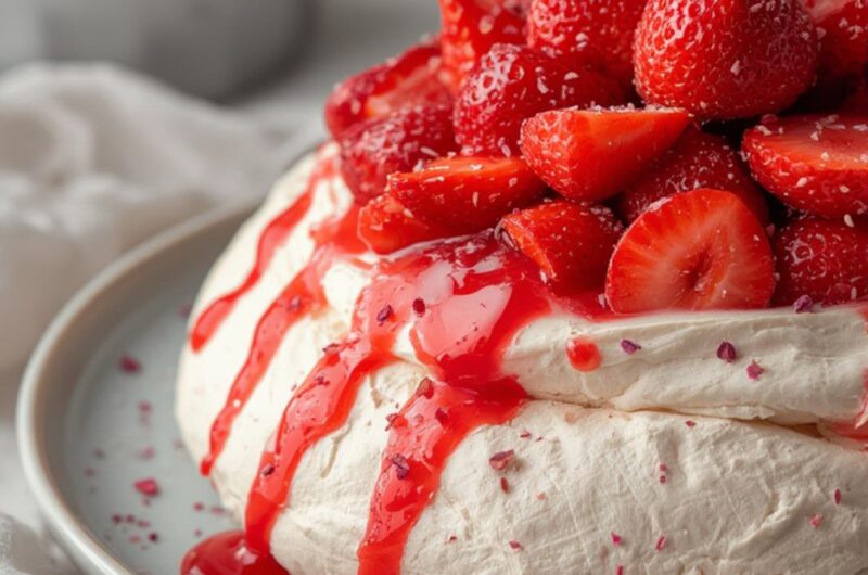 Strawberry Rose Pavlova