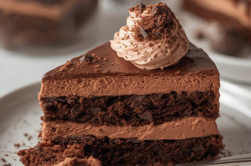 Triple Chocolate Mousse Cake cooking