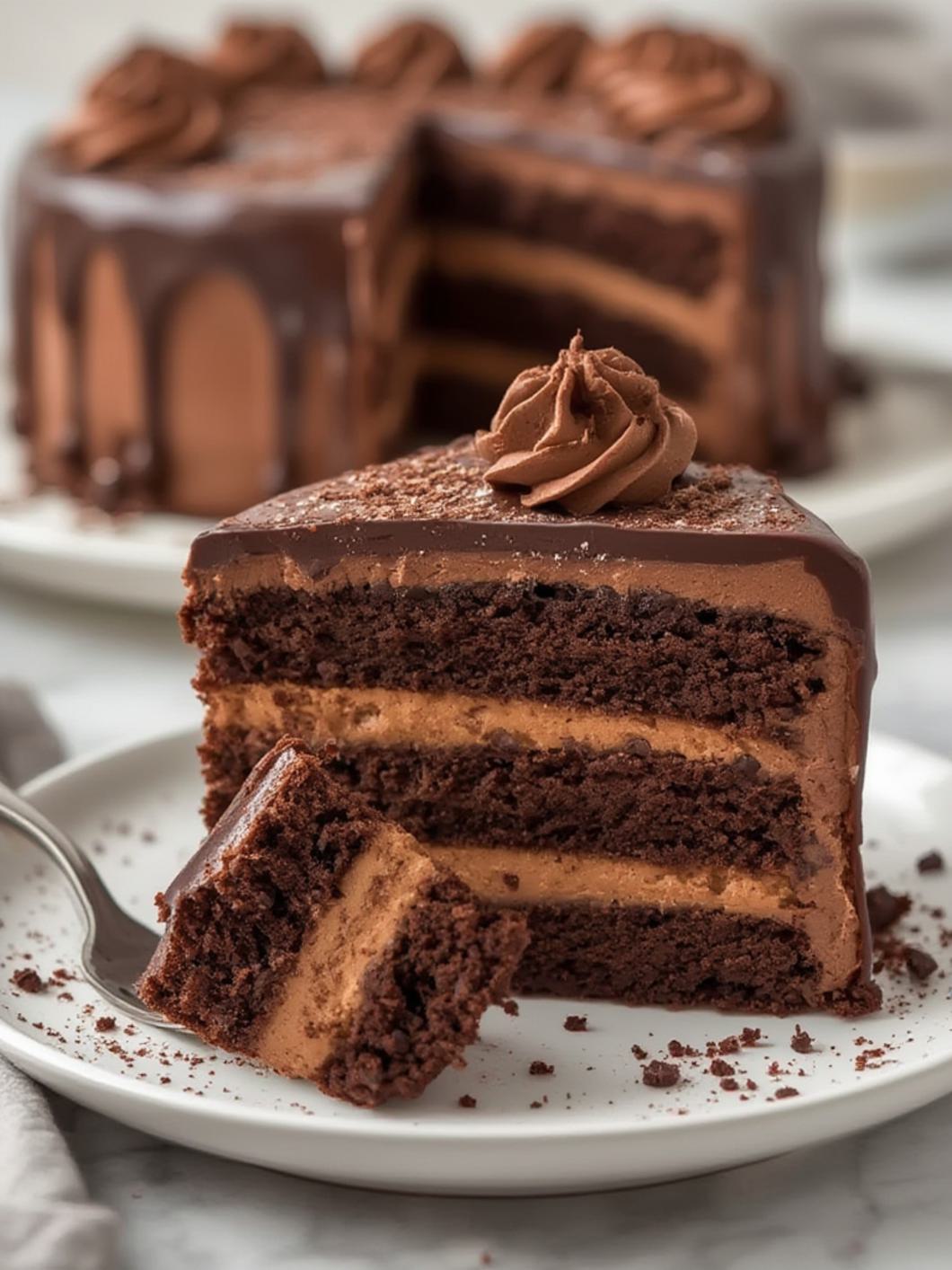 Triple Chocolate Mousse Cake