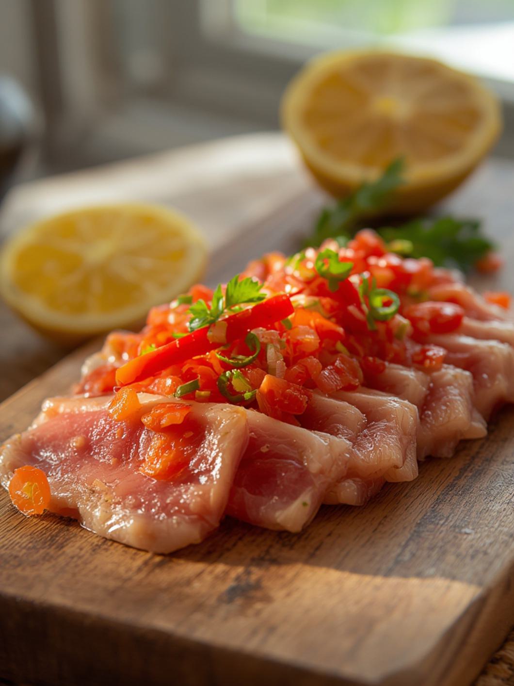 Tuna Crudo with Chili and Citrus
