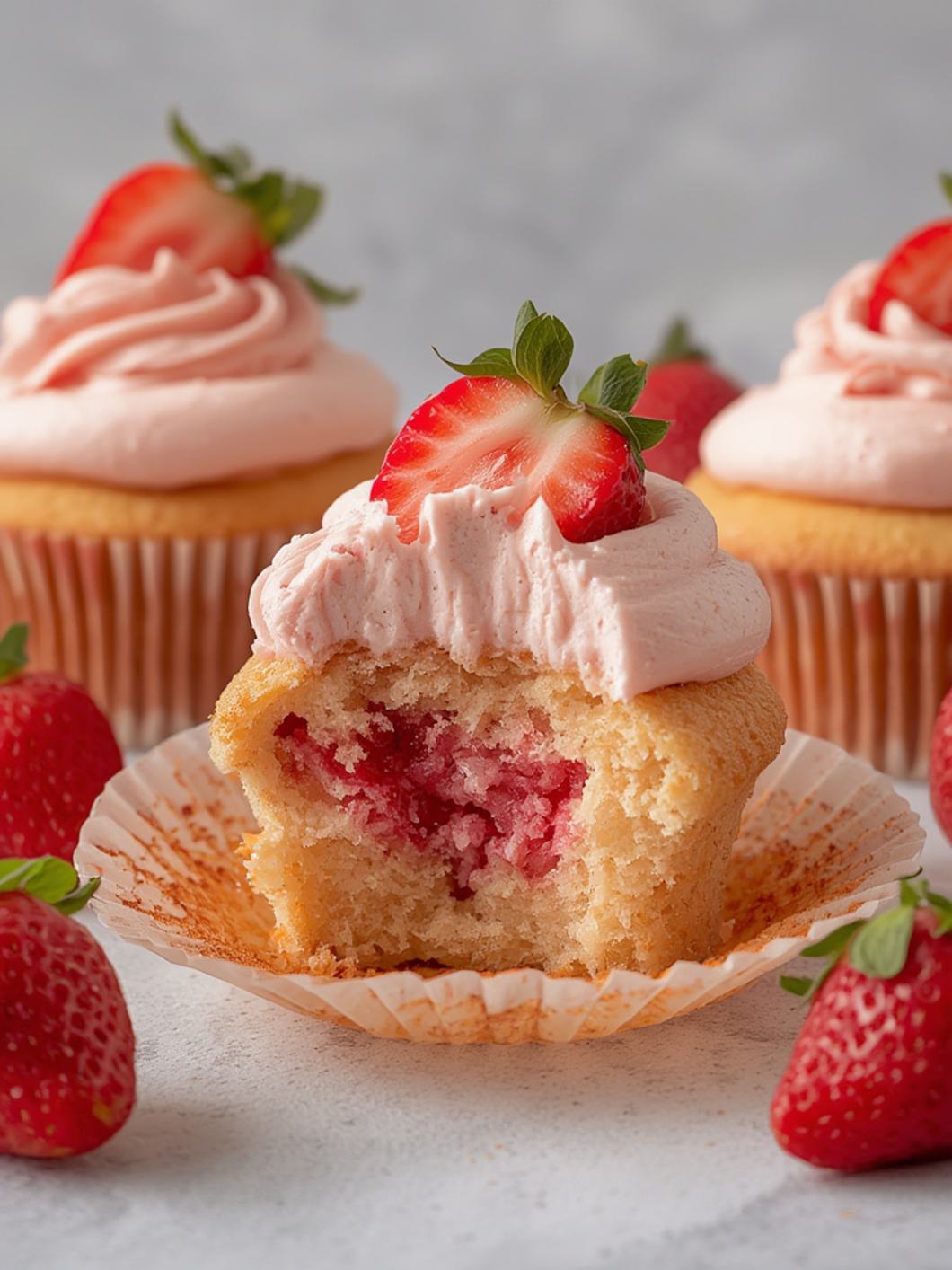 strawberry cupcakes cooking
