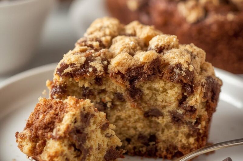 Chocolate Chip Crumb Cake cooking