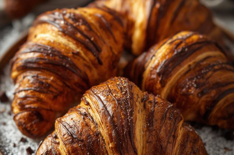 Chocolate Croissants cooking