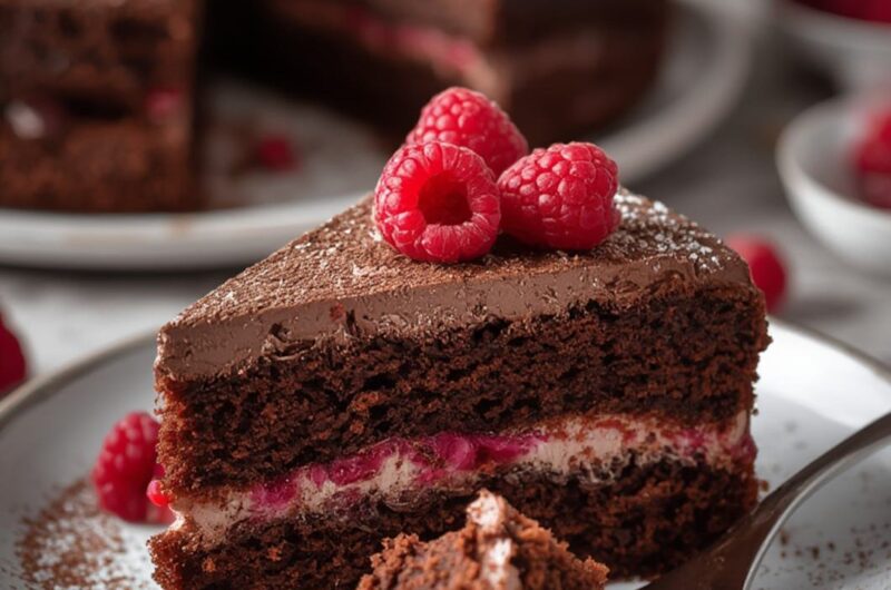 Chocolate Raspberry Cake cooking