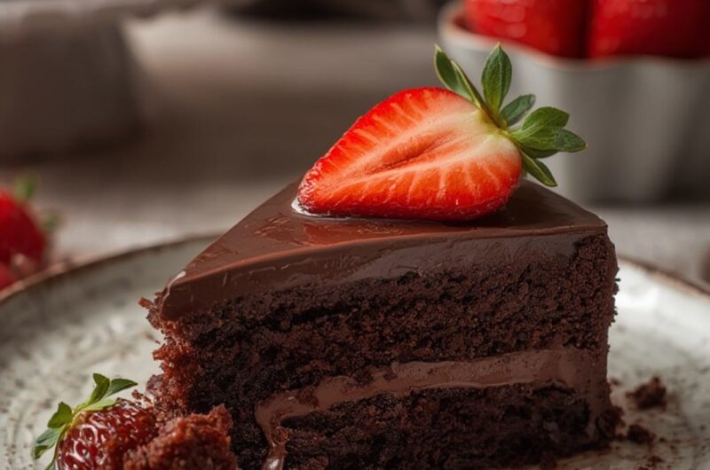Chocolate Strawberry Cake cooking