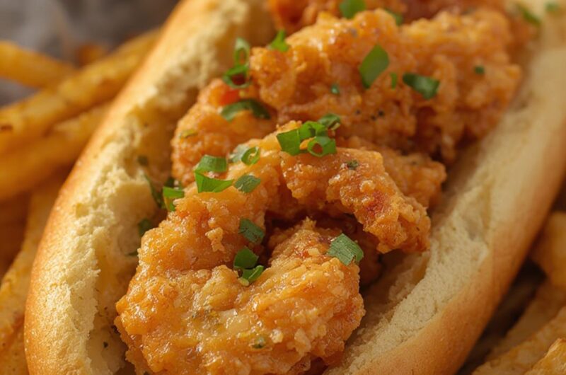 Fried Shrimp Po' Boy cooking