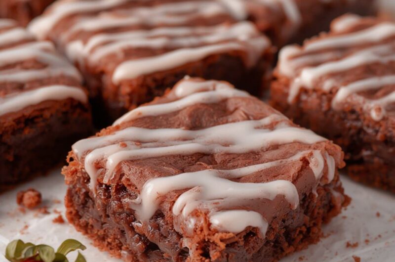 Iced Strawberry Brownies