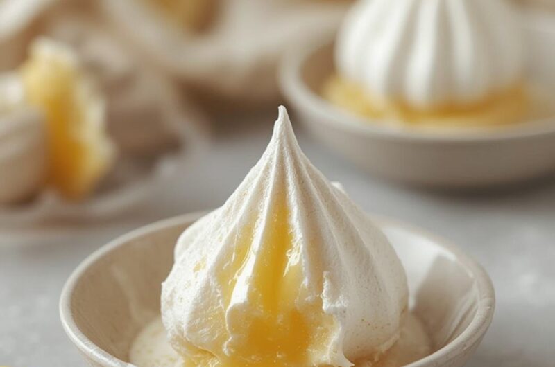 Mini Lemon Curd Meringues cooking