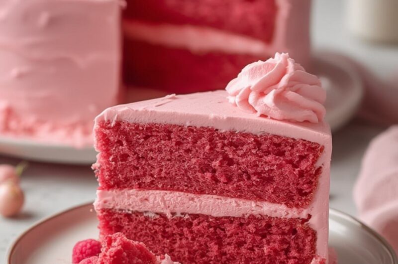 Pink Velvet Cake cooking