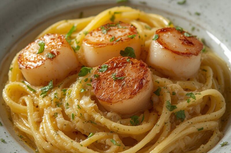 Scallop Pasta cooking