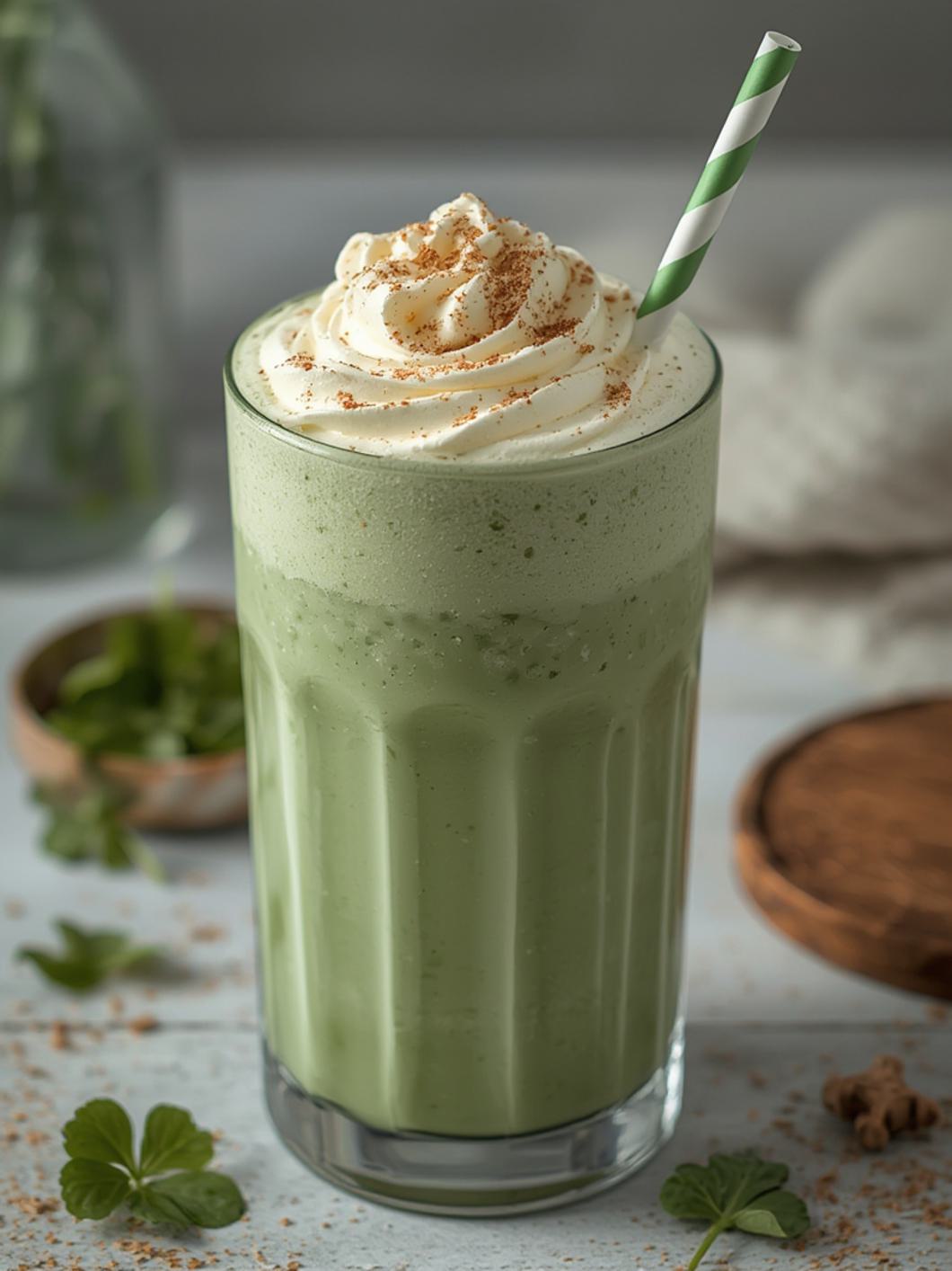 Shamrock Shake Protein Smoothie cooking