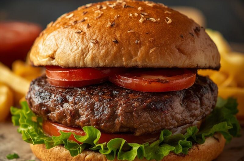 The Juiciest Lamb Burger cooking