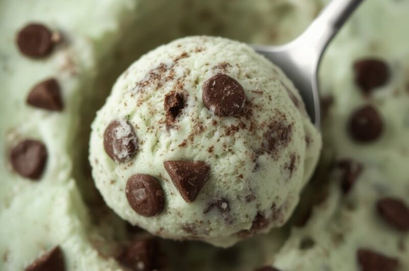 Mint Chocolate Chip Ice Cream cooking
