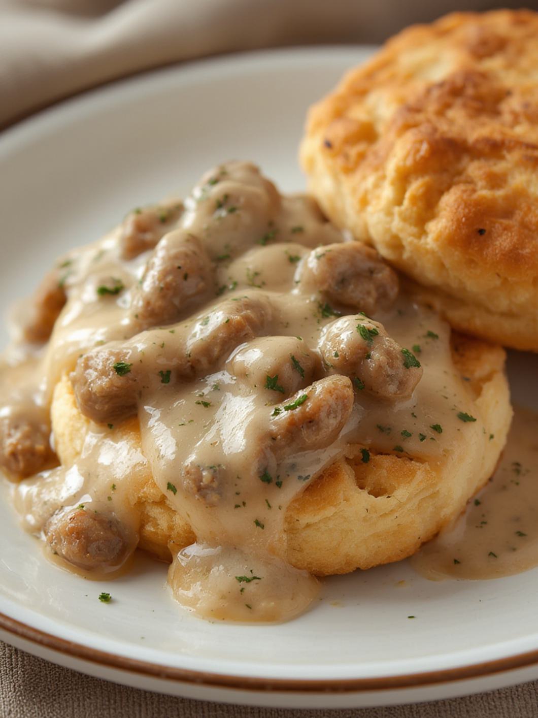 Sausage biscuits and gravy