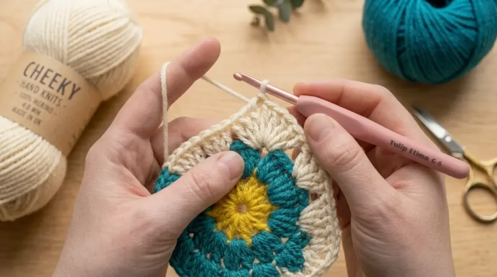 How to Crochet a Sunburst Granny Square